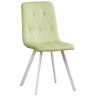 Стулья C923/DC813 Стул мягкий, ОЛИВКОВЫЙ#h55 велюр, каркас металл белый КВАДРАТ
