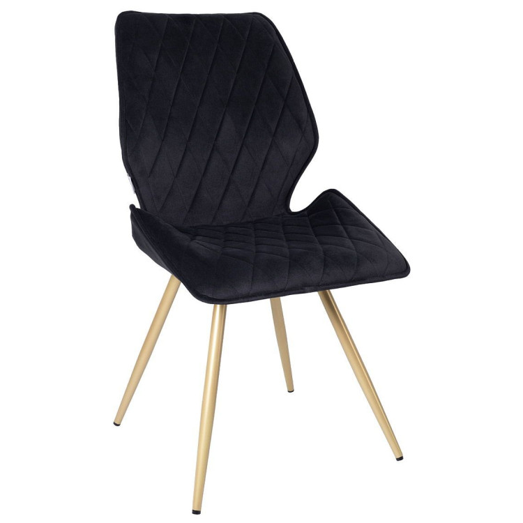 Стулья DC231 Стул мягкий поворотный 180, ЧЕРНЫЙ#M420-48 велюр, каркас металл, шампань КРУГЛЫЙ