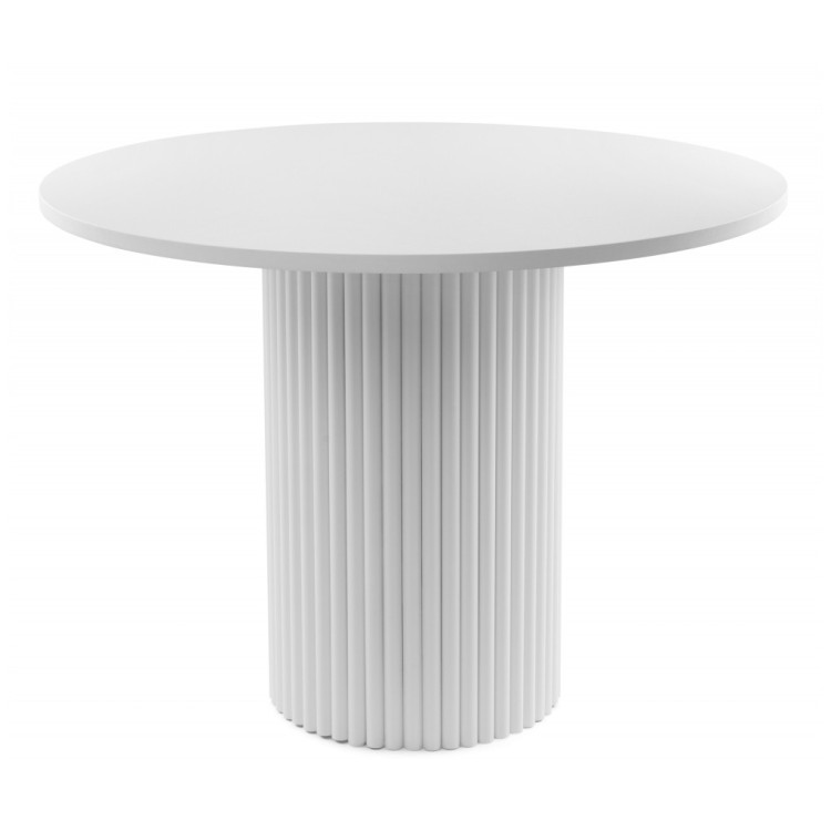 БАРЕЛ 90 обеденный стол на одной опоре с ламинированной столешницей, цвет белый