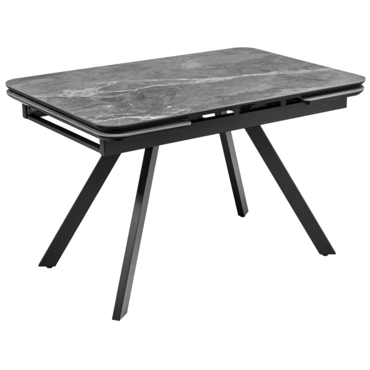 Столы Стол Arthur раскладной 120-184x80x75см, керамогранит серый мрамор Greys Grey, чёрный