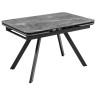 Столы Стол Arthur раскладной 120-184x80x75см, керамогранит серый мрамор Greys Grey, чёрный