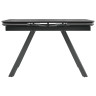 Столы Стол Arthur раскладной 120-184x80x75см, керамогранит серый мрамор Greys Grey, чёрный