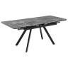 Столы Стол Arthur раскладной 120-184x80x75см, керамогранит серый мрамор Greys Grey, чёрный