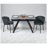 Столы Стол Arthur раскладной 120-184x80x75см, керамогранит серый мрамор Greys Grey, чёрный