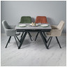 Столы Стол Arthur раскладной 120-184x80x75см, керамогранит серый мрамор Greys Grey, чёрный