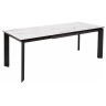 CREMONA 140 стол с керамической столешницей белый мрамор (HIGH GLOSS STATUARIO) / черный каркас, ®DISAUR