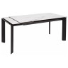 CREMONA 140 стол с керамической столешницей белый мрамор (HIGH GLOSS STATUARIO) / черный каркас, ®DISAUR