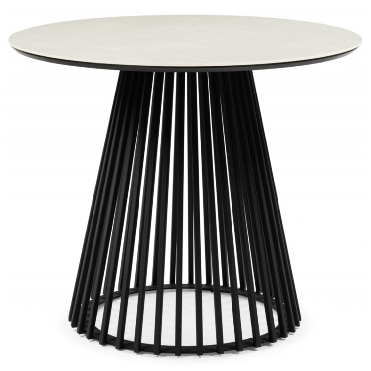 НЭНСИ 90 стол с керамической столешницей, цвет carmen light grey / каркас черный