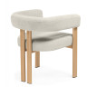 SELMA стул с обивкой тканью на деревянном каркасе, цвет бежевый / бук