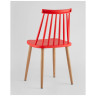Пластиковые стулья пластиковый Морган красный, ножки металлические с принтом под дерево