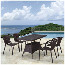 Комплект плетеной мебели T198D/Y137C-W53 Brown 4Pcs