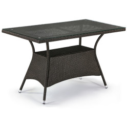 Плетеный стол T198D-W53-130x70 Brown Садовый обеденный стол