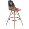 Полубарные стулья Стул барный LMZL-PP623G, ножки светлый бук, цвет сиденья мозаика