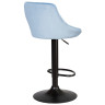 DOBRIN LOGAN BLACK барный стул с тканью велюр, цвет пудрово-голубой