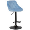 DOBRIN LOGAN BLACK барный стул с тканью велюр, цвет пудрово-голубой