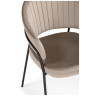 Стул-кресло ЛЕО, обивка велюр светло-коричневый (H-61), каркас металл черный