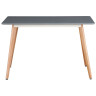 Ламинированные столы T-14 Стол обеденный СЕРЫЙ 120*80 см, столешница МДФ, основание бук