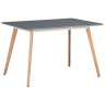 Ламинированные столы T-14 Стол обеденный СЕРЫЙ 120*80 см, столешница МДФ, основание бук