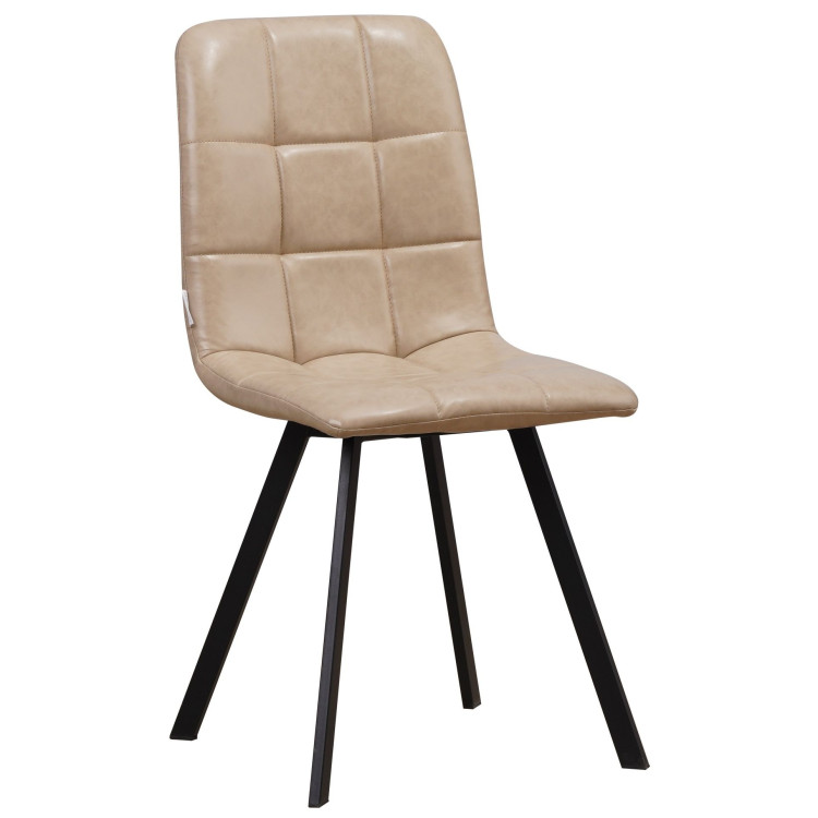 Стулья C919/DC809 Стул мягкий, ЛАТТЕ#19-16 экокожа, каркас металл черный КВАДРАТ