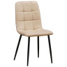 Стулья C919/DC809 Стул мягкий, БЕЖЕВЫЙ#19-14 экокожа, каркас металл черный КРУГЛЫЙ