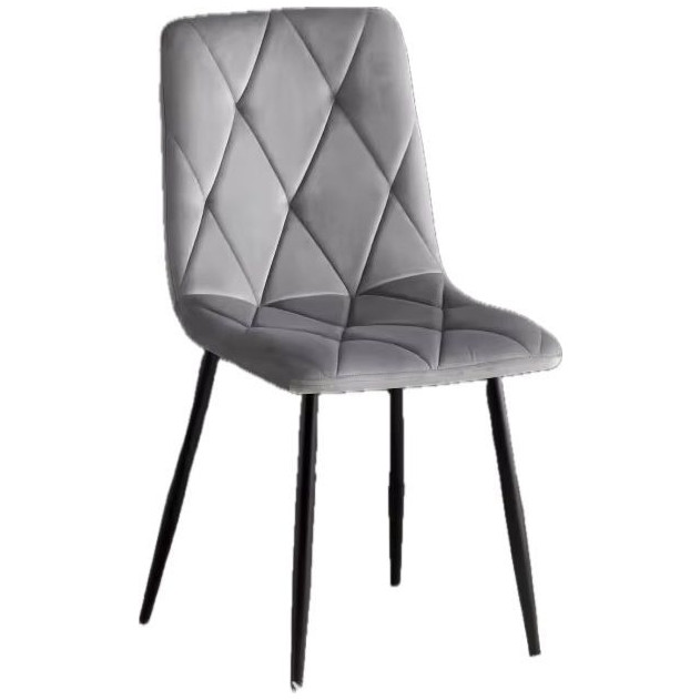 Стулья C923/DC813 Стул мягкий, АНТРАЦИТ#h23 велюр, каркас металл черный КРУГЛЫЙ