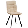 Стулья C919/DC809 Стул мягкий, БЕЖЕВЫЙ#19-14 экокожа, каркас металл черный КВАДРАТ
