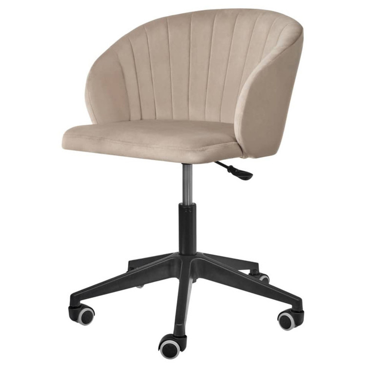 PAOLA вращающиеся кресло на колесиках с обивкой тканью велюр, цвет латте