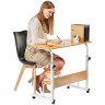 Письменные столы Стол многофункциональный Isola 80x40x66-90 см, с полкой, светлое дерево, белый