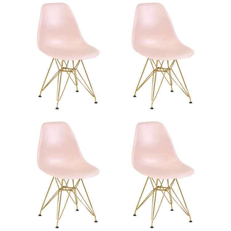 Стулья Набор 4 шт Стул обеденный DOBRIN DSR, ножки золотые, цвет светло-розовый (PK-02)