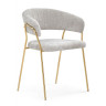 Стул-кресло Kamelia 1 light gray fabric / gold