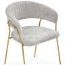 Стул-кресло Kamelia 1 light gray fabric / gold