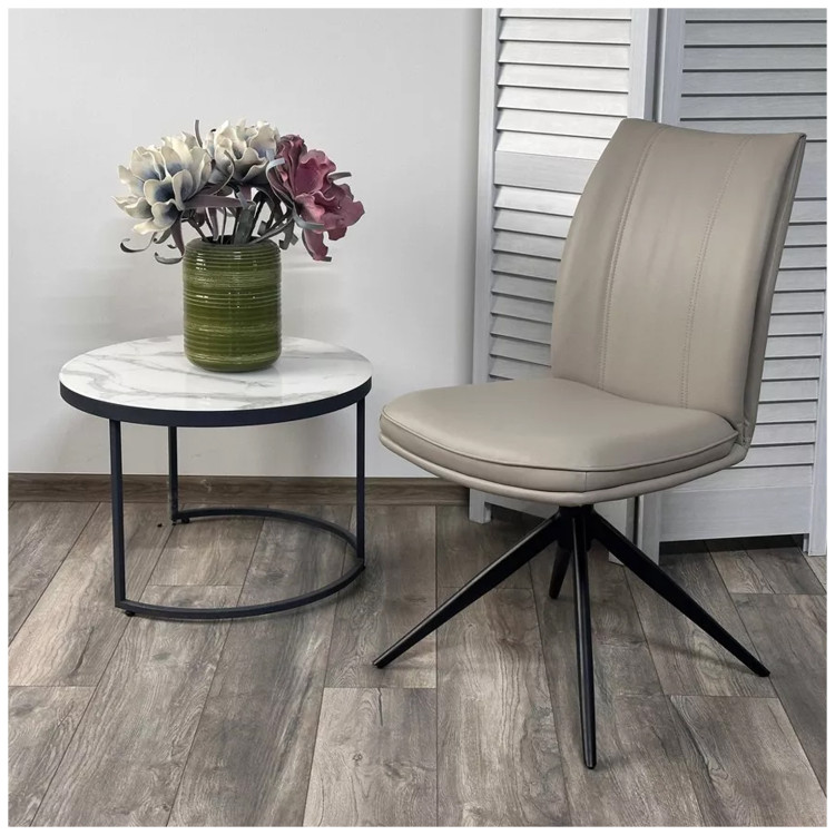 YOHAN 360 стул поворотный с обивкой экокожей, цвет латте (HF017-09) / черный, ®DISAUR