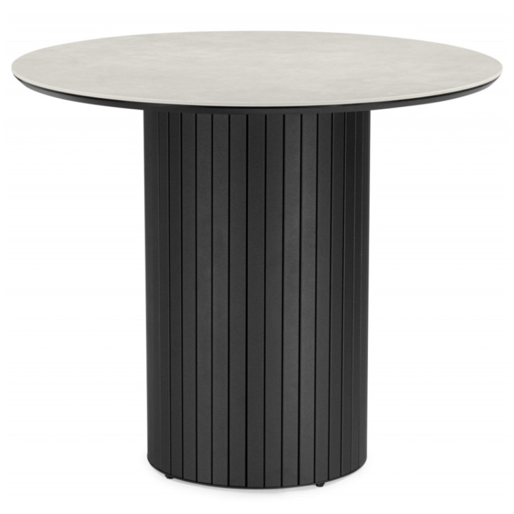 ГРАВЕНТ 90 стол с керамической столешницей, цвет carmen light grey / черный каркас