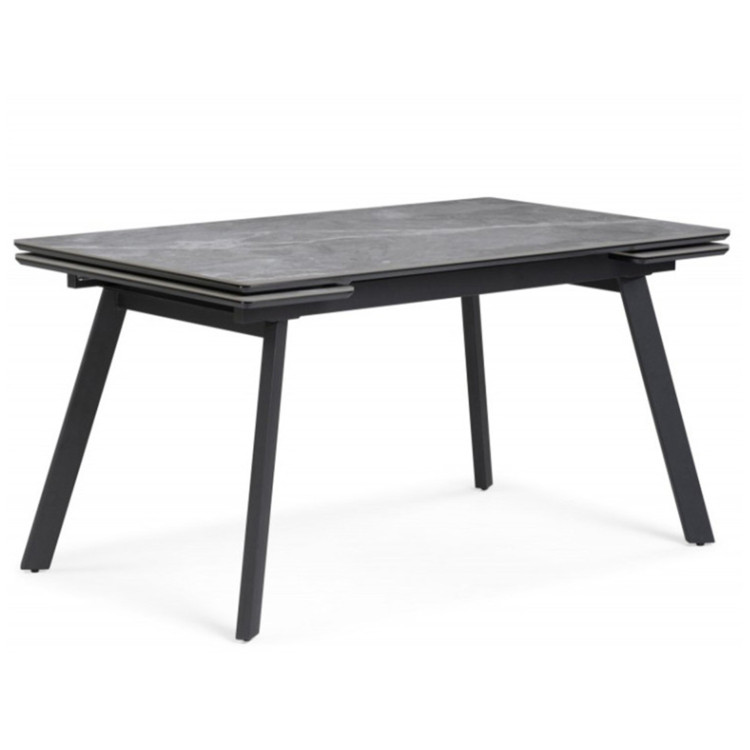 НОРМАН 140 стол с керамической столешницей, цвет серый мрамор