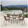 Обеденные группы Комплект плетеной мебели T282ANT/Y137C-W56 Light Brown 4Pcs