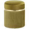Пуфы Миранда с ящиком велюр оливковый с декоративным золотым ободком
