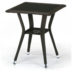 Плетеный стол T25-W53-50x50 Brown Садовый обеденный стол