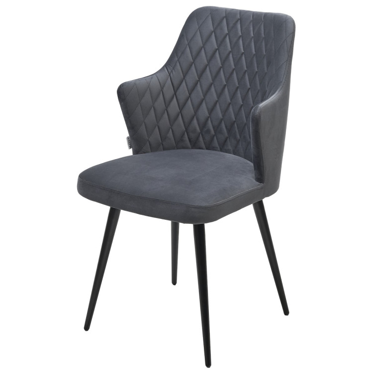 Стулья для гостиной Стул HERMAN BM-3 ТЕМНО-СЕРЫЙ, велюр / черный каркас М-City