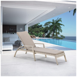 Шезлонг-лежак плетеный A30C2-W85 Latte с матрасом