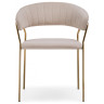 Стул-кресло KAMELIA 1, обивка ткань велюр бежевый, каркас металл золото