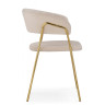 Стул-кресло KAMELIA 1, обивка ткань велюр бежевый, каркас металл золото