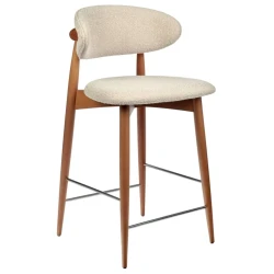 Стул полубарный Lucas латте букле с ножками цвета орех tip_tovara