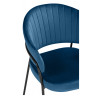 Стул-кресло ЛЕО, обивка велюр синий (H-58), каркас металл черный