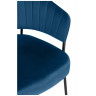 Стул-кресло ЛЕО, обивка велюр синий (H-58), каркас металл черный