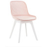 DC270 стул пластиковый, РОЗОВЫЙ c подушкой, ноги белые