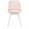DC270 стул пластиковый, РОЗОВЫЙ c подушкой, ноги белые