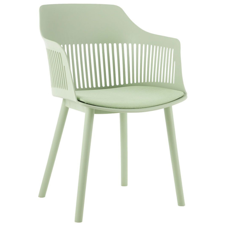 Стул-кресло DC273 Стул пластиковый, ЗЕЛЕНЫЙ#8065 c подушкой