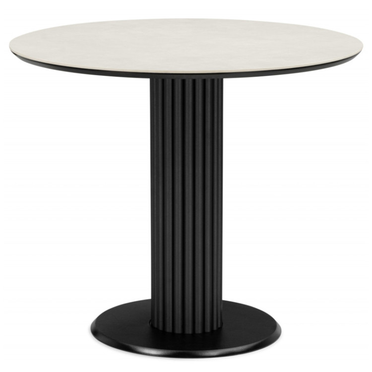 КЭМЕРОН 90 стол с керамической столешницей, цвет carmen light grey / черный каркас