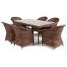 Обеденная группа ЭСПРЕССО плетеная, цвет коричневый