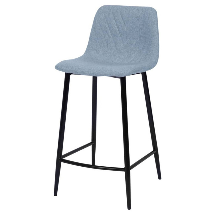 VICKY полубарный стул с обивкой тканью рогожка, цвет серый